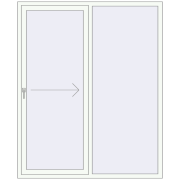 Sliding patio doors 1650x2010 mm PATIO DOOR REHAU BRILLANT DESIGN RAL 9016 Traffic white two-sided