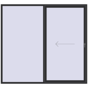 PATIO DOOR REHAU BRILLANT DESIGN 2500x2300 mm ANTHRACITE_GREY_GLATT two-sided