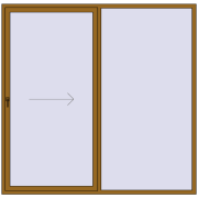 PATIO DOOR REHAU SYNEGO 2400x2350 mm LIGHT_OAK two-sided