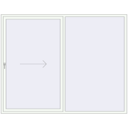 Sliding patio doors 2610x2060 mm REHAU SYNEGO SLIDE RAL 9016 Traffic white two-sided
