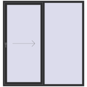 Sliding patio doors 2000x2100 mm PATIO DOOR REHAU BRILLANT DESIGN ANTHRACITE_GREY_GLATT two-sided