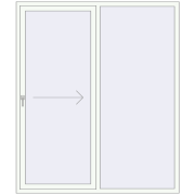 PATIO DOOR REHAU SYNEGO 1800x2100 mm RAL 9016 Traffic white two-sided