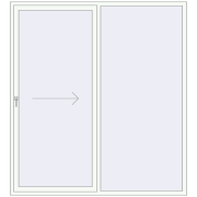 Sliding patio doors 2100x2300 mm PATIO DOOR REHAU BRILLANT DESIGN RAL 9016 Traffic white two-sided