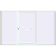 PATIO DOOR REHAU BRILLANT DESIGN 3500x2200 mm RAL 9016 Traffic white two-sided