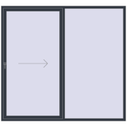 PATIO DOOR REHAU SYNEGO 2350x2170 mm ANTHRACITE_GREY_STRUKTURAL dwustronny