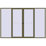 PATIO DOOR REHAU SYNEGO 3600x2400 mm QUARTZ_GREY two-sided