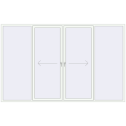 Sliding patio doors 3500x2200 mm PATIO DOOR REHAU SYNEGO RAL 9016 Traffic white two-sided