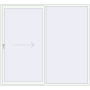 Sliding patio doors 2270x2130 mm PATIO DOOR REHAU BRILLANT DESIGN RAL 9016 Traffic white two-sided