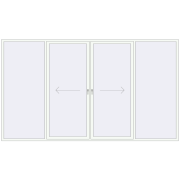 Przesuwane drzwi tarasowe 4000x2300 mm PATIO DOOR REHAU SYNEGO RAL 9016 Traffic white dwustronny