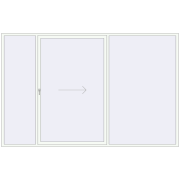 PATIO DOOR REHAU BRILLANT DESIGN 3500x2250 mm RAL 9016 Traffic white two-sided