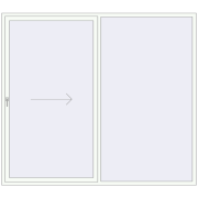 Przesuwane drzwi tarasowe 2600x2300 mm REHAU GENEO HST RAL 9016 Traffic white dwustronny