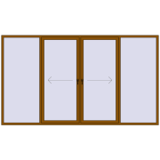 PATIO DOOR REHAU SYNEGO 3500x2000 mm GOLDEN OAK two-sided