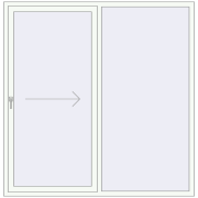 PATIO DOOR REHAU BRILLANT DESIGN 1920x1960 mm RAL 9016 Traffic white two-sided