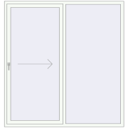 Sliding patio doors 1900x2000 mm REHAU SYNEGO SLIDE RAL 9016 Traffic white two-sided