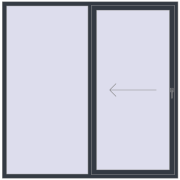 Sliding patio doors 2070x2080 mm PATIO DOOR REHAU BRILLANT DESIGN ANTHRACITE_GREY_STRUKTURAL two-sided