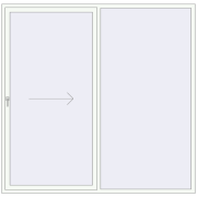 PATIO DOOR REHAU SYNEGO 2400x2350 mm RAL 9016 Traffic white two-sided