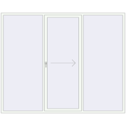 Sliding patio doors 2750x2230 mm PATIO DOOR REHAU BRILLANT DESIGN RAL 9016 Traffic white two-sided