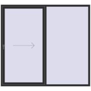 PATIO DOOR REHAU SYNEGO 2300x2100 mm ANTHRACITE_GREY_GLATT two-sided