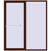 Sliding patio doors 1900x2200 mm PATIO DOOR REHAU BRILLANT DESIGN BLACK_CHERRY two-sided