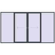 PATIO DOOR REHAU SYNEGO 4000x2300 mm ANTHRACITE_GREY_STRUKTURAL dwustronny PATIO DOOR REHAU SYNEGO 4000x2300 mm ANTHRACITE_GREY_STRUKTURAL dwustronny