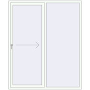 PATIO DOOR REHAU SYNEGO 1700x2100 mm RAL 9016 Traffic white two-sided