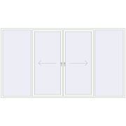 PATIO DOOR REHAU BRILLANT DESIGN 3800x2135 mm RAL 9016 Traffic white two-sided