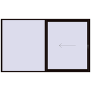 Sliding patio doors 3000x1800 mm PATIO DOOR REHAU SYNEGO BLACK_BROWN two-sided