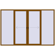PATIO DOOR REHAU SYNEGO 3300x2200 mm GOLDEN OAK two-sided