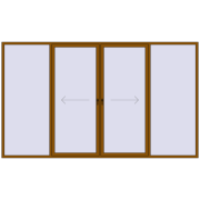 PATIO DOOR REHAU BRILLANT DESIGN 3900x2300 mm GOLDEN OAK two-sided