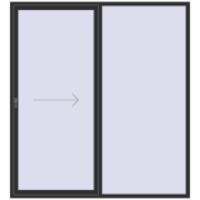 Sliding patio doors 2200x2400 mm REHAU GENEO HST ANTHRACITE_GREY_GLATT two-sided