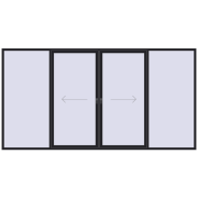 PATIO DOOR REHAU SYNEGO 4230x2200 mm BLACK_ULTI-MATT two-sided