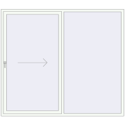 Sliding patio doors 2300x2000 mm PATIO DOOR REHAU BRILLANT DESIGN RAL 9016 Traffic white two-sided