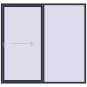 PATIO DOOR REHAU SYNEGO 2350x2200 mm ANTHRACITE_GREY_STRUKTURAL two-sided