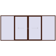 PATIO DOOR REHAU SYNEGO 4800x2200 mm BLACK_CHERRY two-sided