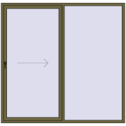 PATIO DOOR REHAU SYNEGO 2220x2150 mm QUARTZ_GREY two-sided