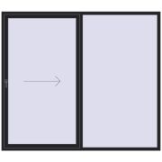 Przesuwane drzwi tarasowe 2400x2100 mm PATIO DOOR REHAU BRILLANT DESIGN BLACK_ULTI-MATT dwustronny