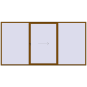Sliding patio doors 4500x2300 mm PATIO DOOR REHAU BRILLANT DESIGN GOLDEN OAK two-sided