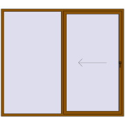 PATIO DOOR REHAU SYNEGO 2400x2100 mm GOLDEN OAK two-sided
