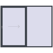 Przesuwane drzwi tarasowe 2500x2000 mm PATIO DOOR REHAU BRILLANT DESIGN ANTHRACITE_GREY_STRUKTURAL dwustronny