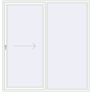 PATIO DOOR REHAU SYNEGO 2200x2300 mm RAL 9016 Traffic white two-sided