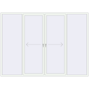 PATIO DOOR REHAU SYNEGO 3300x2400 mm RAL 9016 Traffic white two-sided