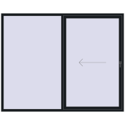 PATIO DOOR REHAU BRILLANT DESIGN 2500x2000 mm BLACK_COOL_110L-2 two-sided