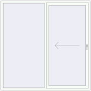 PATIO DOOR REHAU BRILLANT DESIGN 2000x2000 mm RAL 9016 Traffic white two-sided