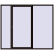 PATIO DOOR REHAU SYNEGO 2600x2200 mm BLACK_BROWN two-sided