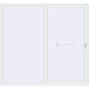 Przesuwane drzwi tarasowe 2400x2230 mm REHAU SYNEGO SLIDE RAL 9016 Traffic white dwustronny