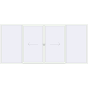PATIO DOOR REHAU BRILLANT DESIGN 4780x2200 mm RAL 9016 Traffic white two-sided