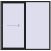 PATIO DOOR REHAU SYNEGO 2220x2150 mm BLACK_ULTI-MATT two-sided