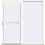 Przesuwane drzwi tarasowe 1800x1850 mm PATIO DOOR REHAU BRILLANT DESIGN RAL 9016 Traffic white dwustronny