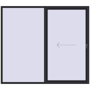 Sliding patio doors 2500x2200 mm REHAU SYNEGO SLIDE BLACK_ULTI-MATT two-sided
