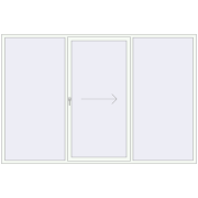 Sliding patio doors 3000x2000 mm PATIO DOOR REHAU SYNEGO RAL 9016 Traffic white two-sided
